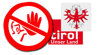 Tirol Wappen Fahrerverbot Streckensperrung Collage