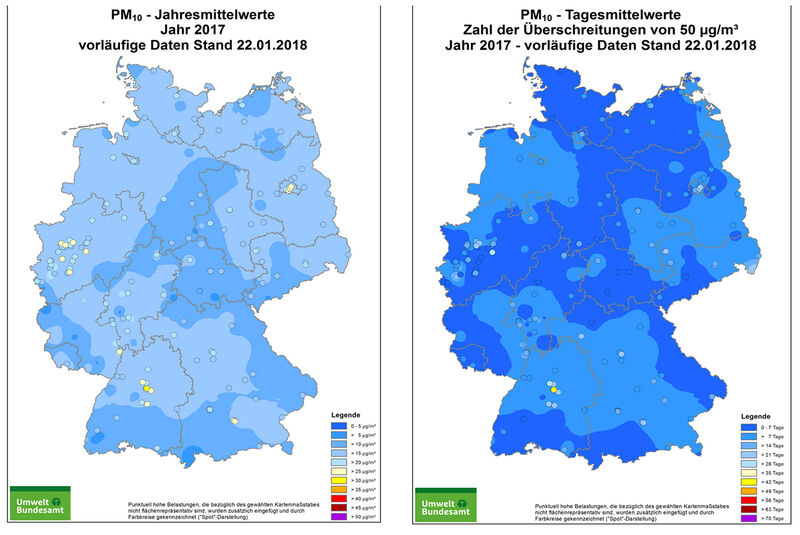Umweltbundesamt Luftqualität 2017 Deutschland