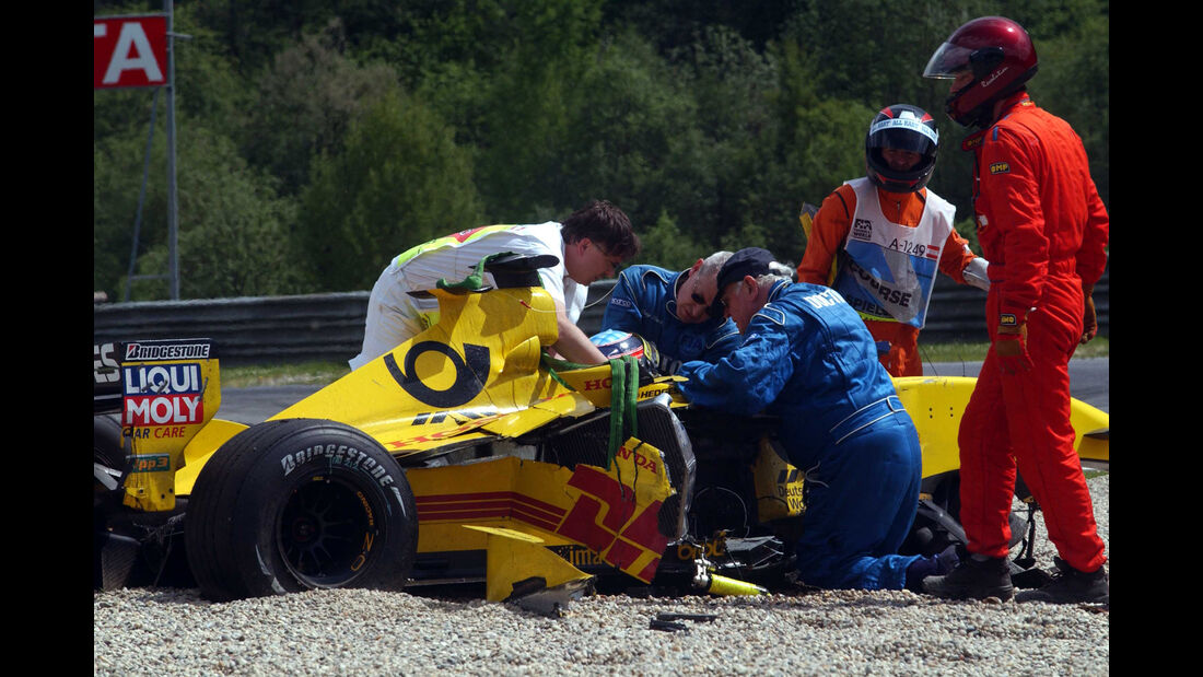 Unfall Takuma Sato & Nick Heidfeld - GP Österreich 2002