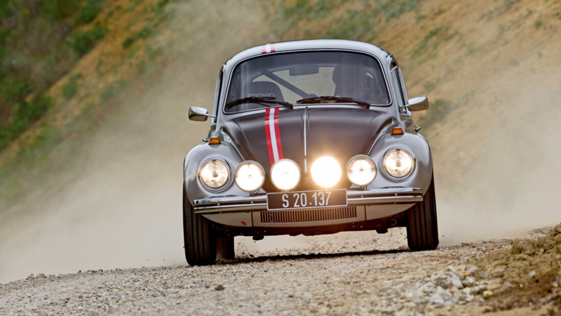 VW 1303 Rallye, Ralley, Renngeschehen, Frontansicht, Scheinwerfer