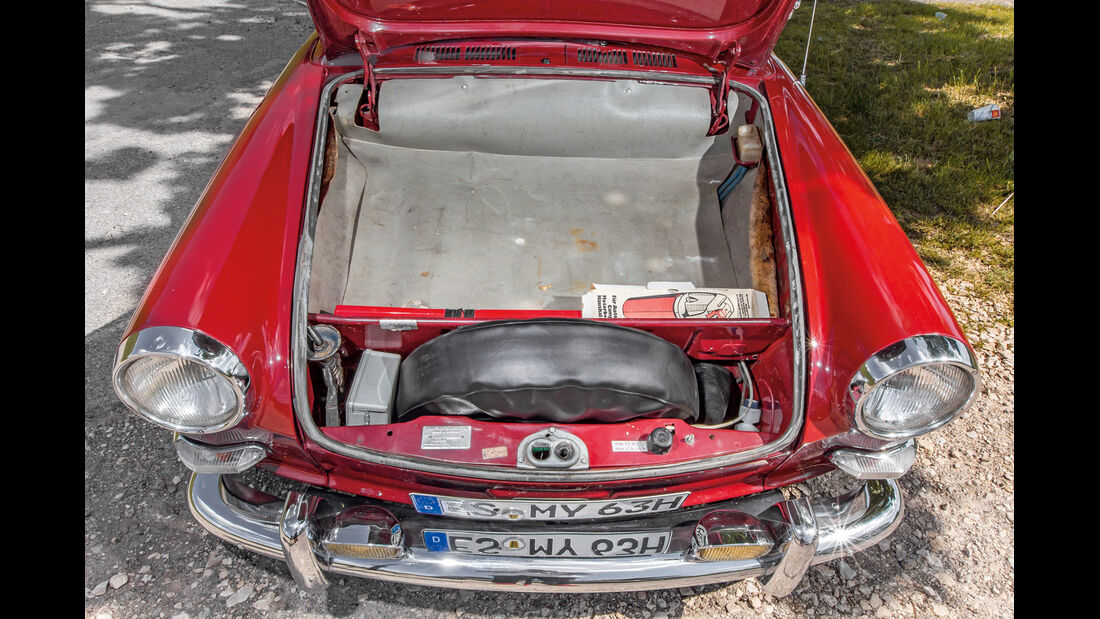 VW 1600 Typ 3, Kofferraum, Ersatzrad