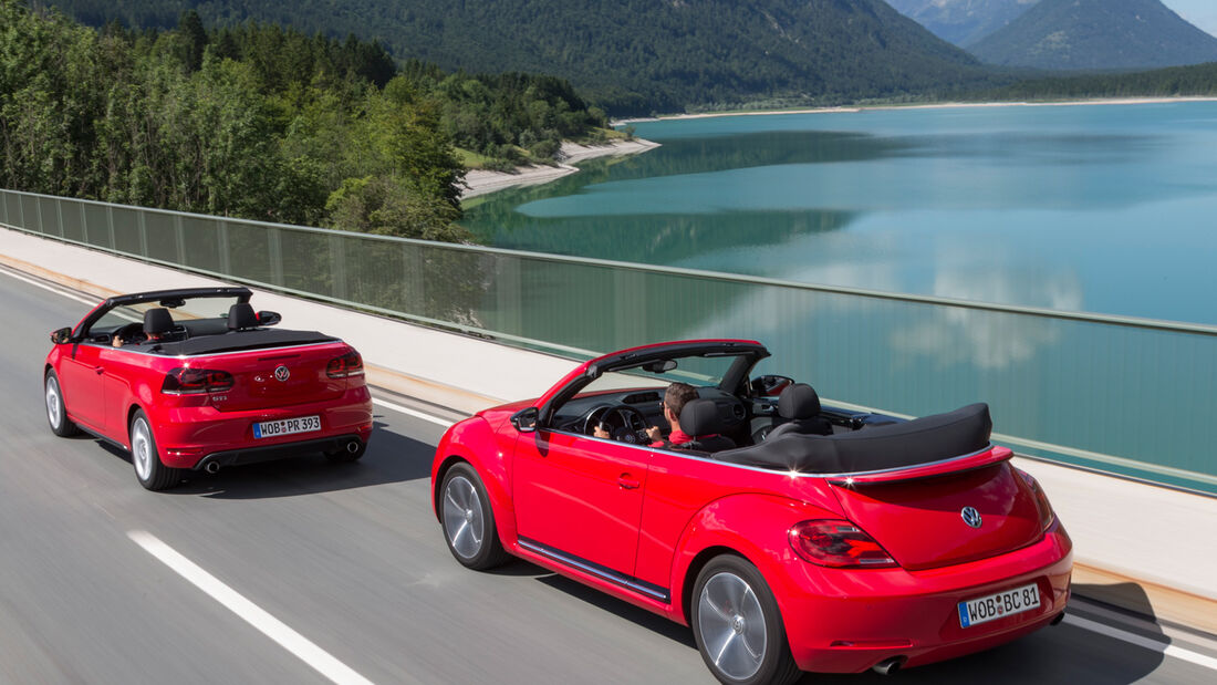 VW Beetle Cabrio, VW Golf Cabrio, Seitenansicht