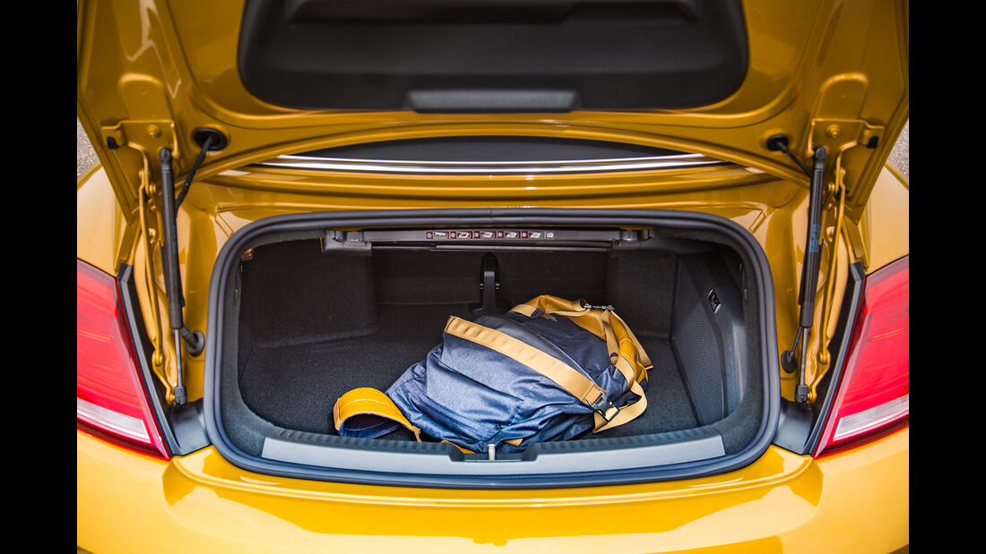 VW Beetle Dune Cabrio Kofferraum mit Gepäckstück