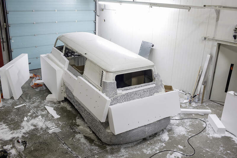 VW Bulli T2b Currywurst-Wagen, Kunst