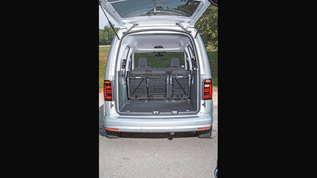 VW Caddy 2.0 TDI, Kofferraum, Sitze umklappen
