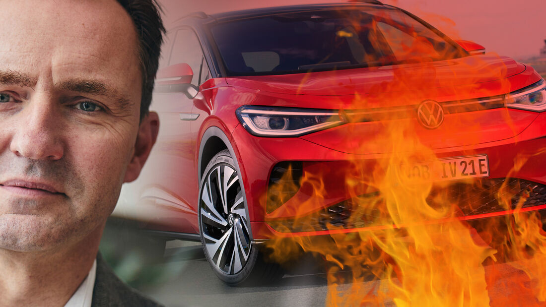 VW Chef Thomas Schäfer ID4 Brandrede Feuer Collage