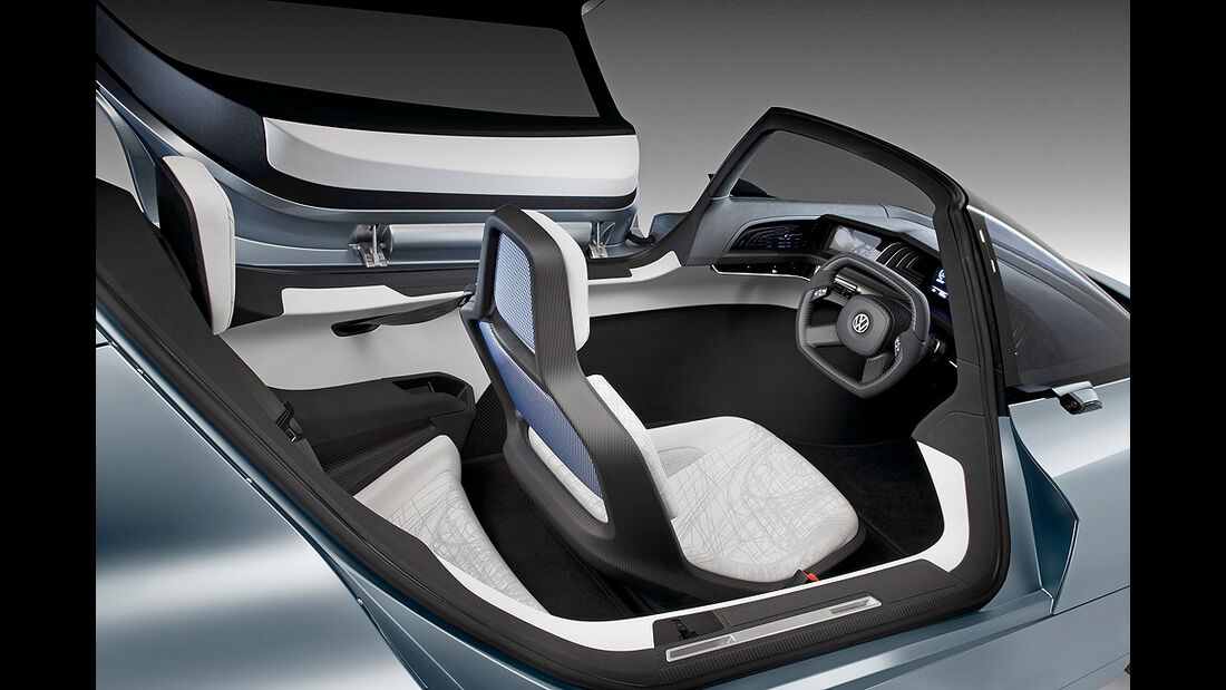 VW Einliter-Auto, VW L1, Innenraum, Cockpit, Sitze