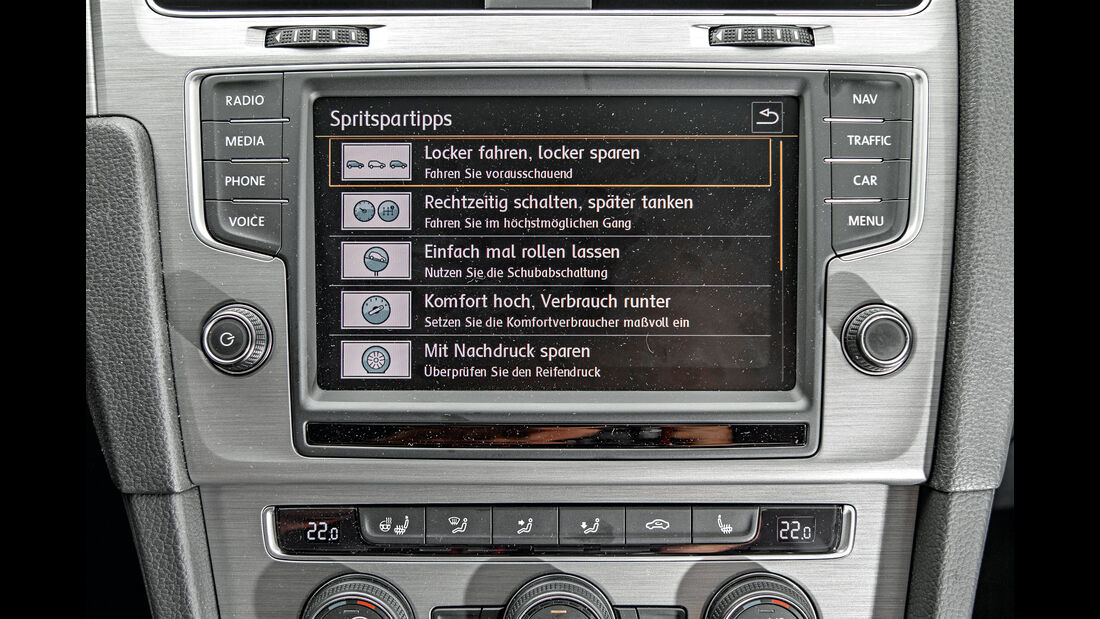 VW Golf 1.0 TSI Bluemotion, Display, Infotainment
