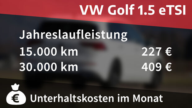 VW Golf 1.5 eTSI, Kosten und Realverbrauch