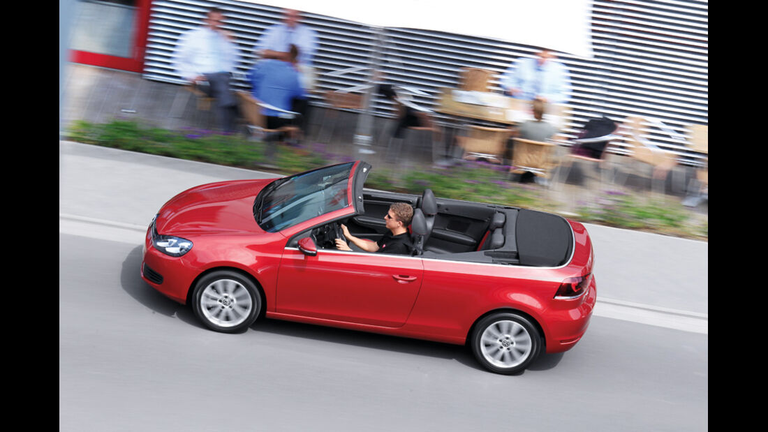 VW Golf Cabrio 1.4 TSI, Seitenansicht, Verdeck offen