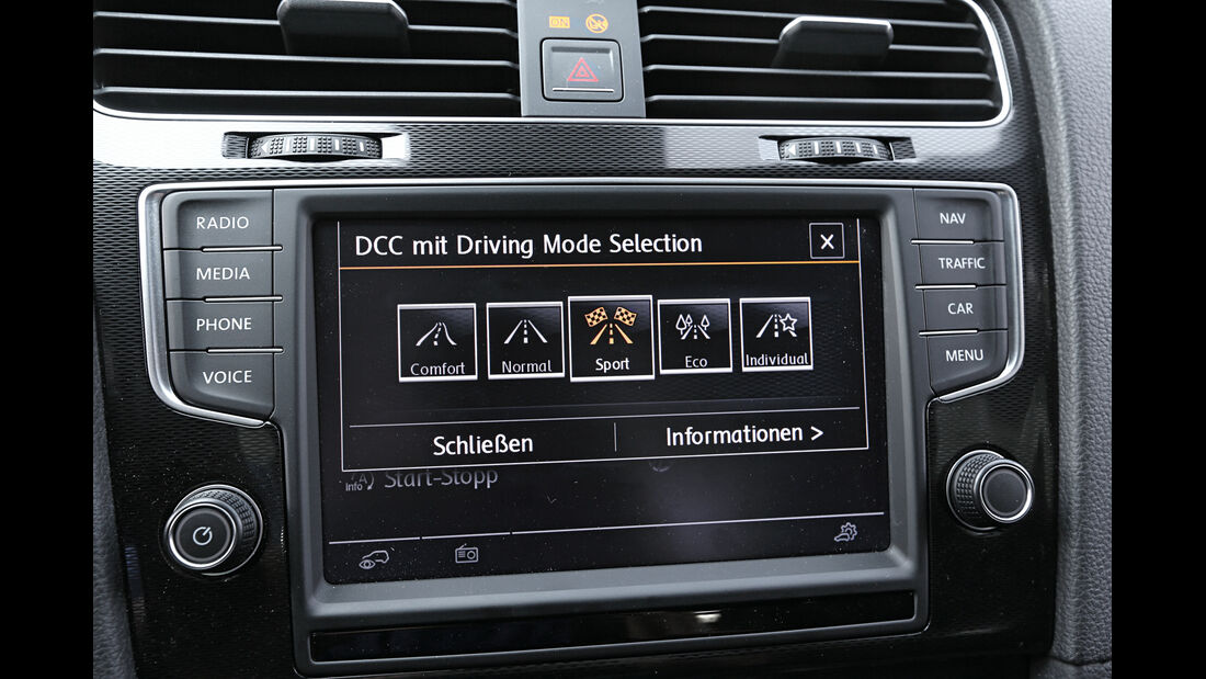 VW Golf GTD, Infotainment, Bildschirm