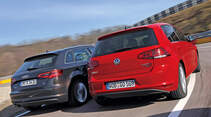 VW Golf GTI 2.0 TDI, Audi A3 Sportback 2.0 TDI, Heckansicht