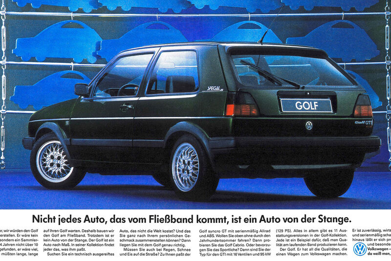 VW Golf II GT Special Werbung 50 Jahre Golf