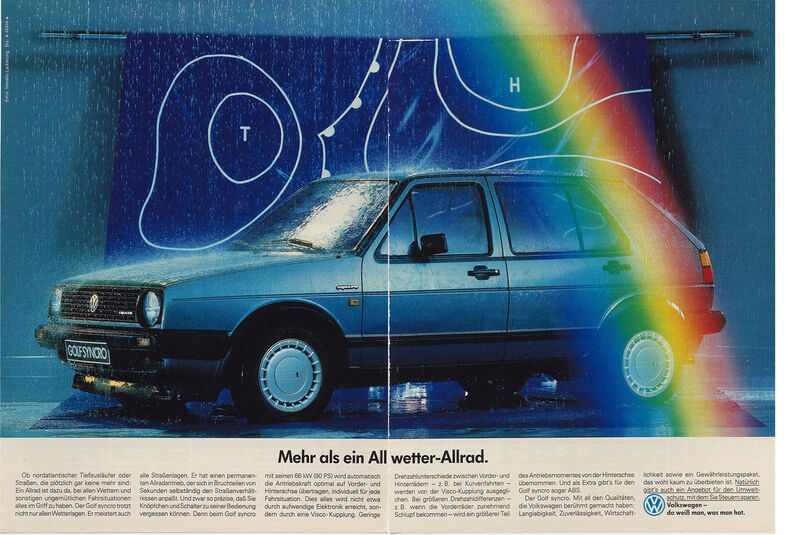 VW Golf II Syncro Werbung 50 Jahre Golf