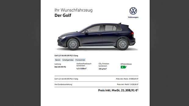 VW Golf Konfigurator, ams2620