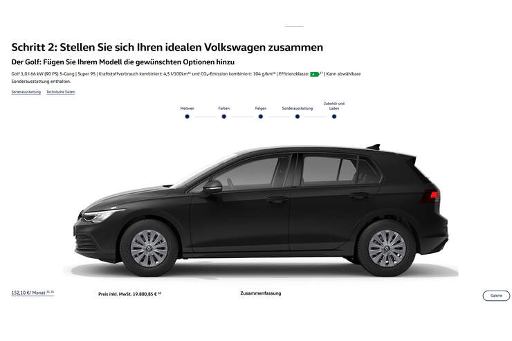 VW Golf VIII im Konfigurator | AUTO MOTOR UND SPORT