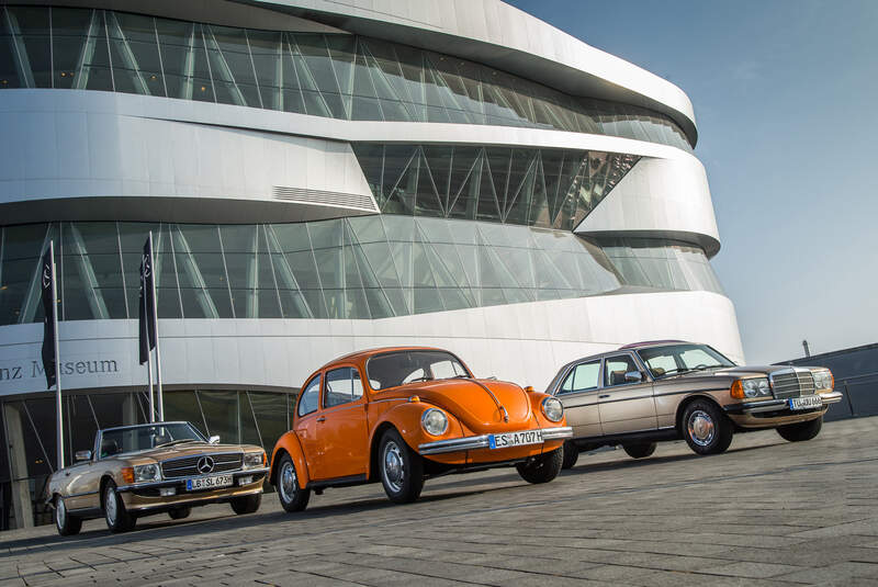 VW Käfer, Mercedes-Benz W123, Mercedes-Benz R107