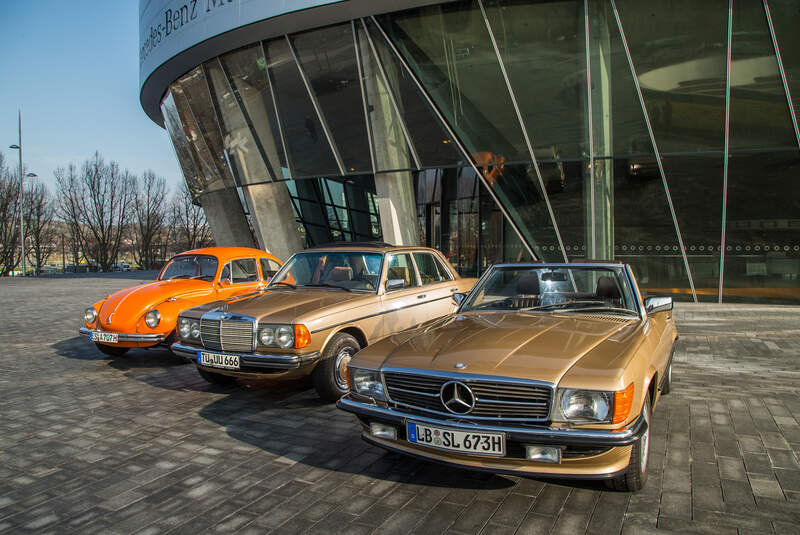 VW Käfer, Mercedes-Benz W123, Mercedes-Benz R107