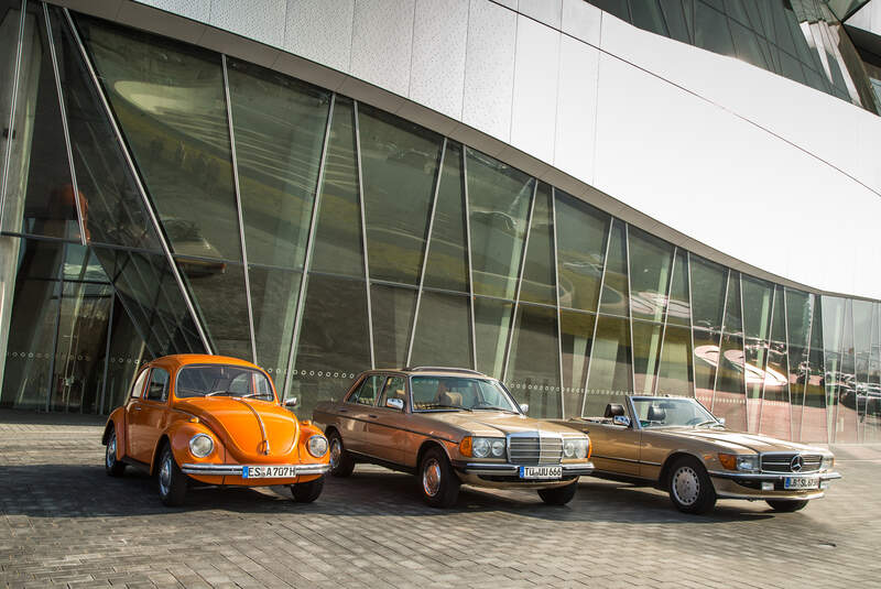 VW Käfer, Mercedes-Benz W123, Mercedes-Benz R107