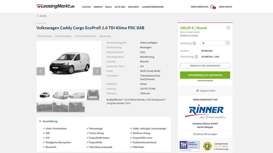 VW Leasing Angebote, VW Caddy