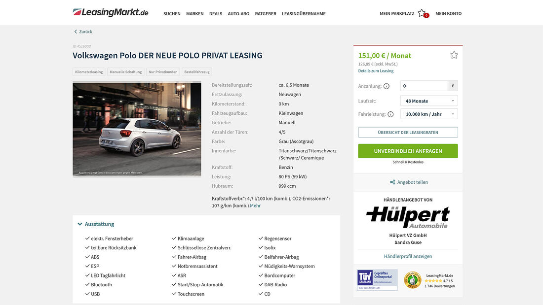 VW Leasing Angebote, VW Polo