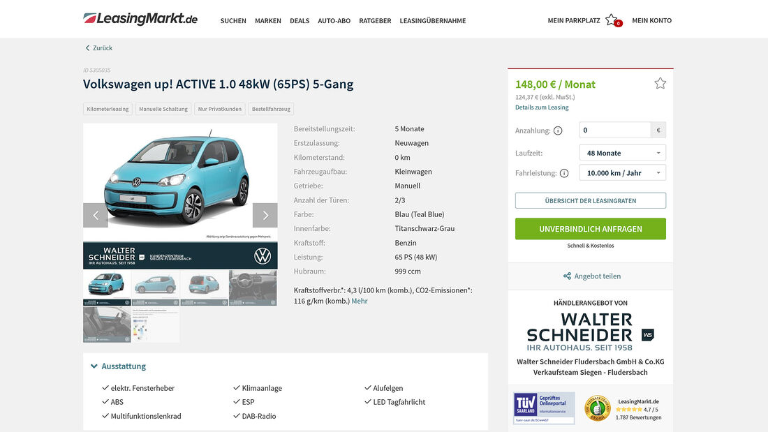 VW Leasing Angebote, VW Up