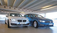 VW Passat Variant 2.0 TDI, BMW 518d Touring, Frontansicht