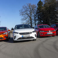 VW Polo 1.0 TSI, Renault Clio Tce 100, Opel Corsa 1.2 DI Turbo, Suzuki Swift 1.0 BJ Hybrid, Exterieur