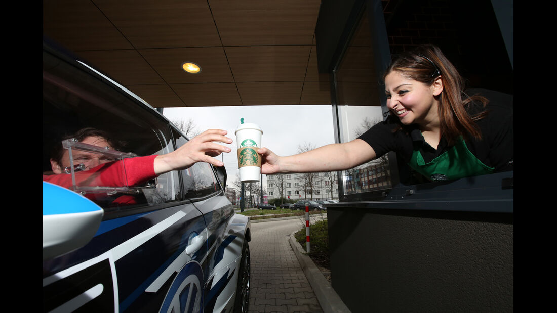 VW Polo WRC, Seitenfenster, Coffee to go