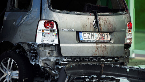 VW Touran Erdgas Tankstelle Explosion Schweden
