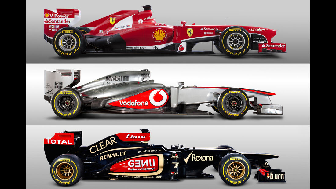 Vergleich Ferrari Lotus McLaren 2013