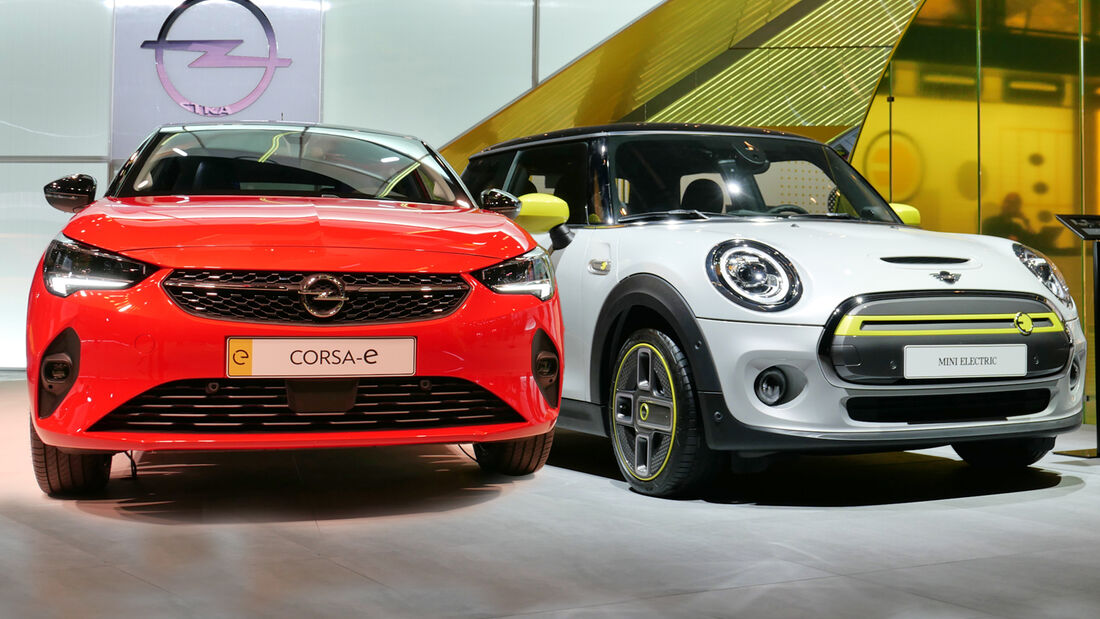 Vergleich Mini E Opel Corsa E IAA 2019