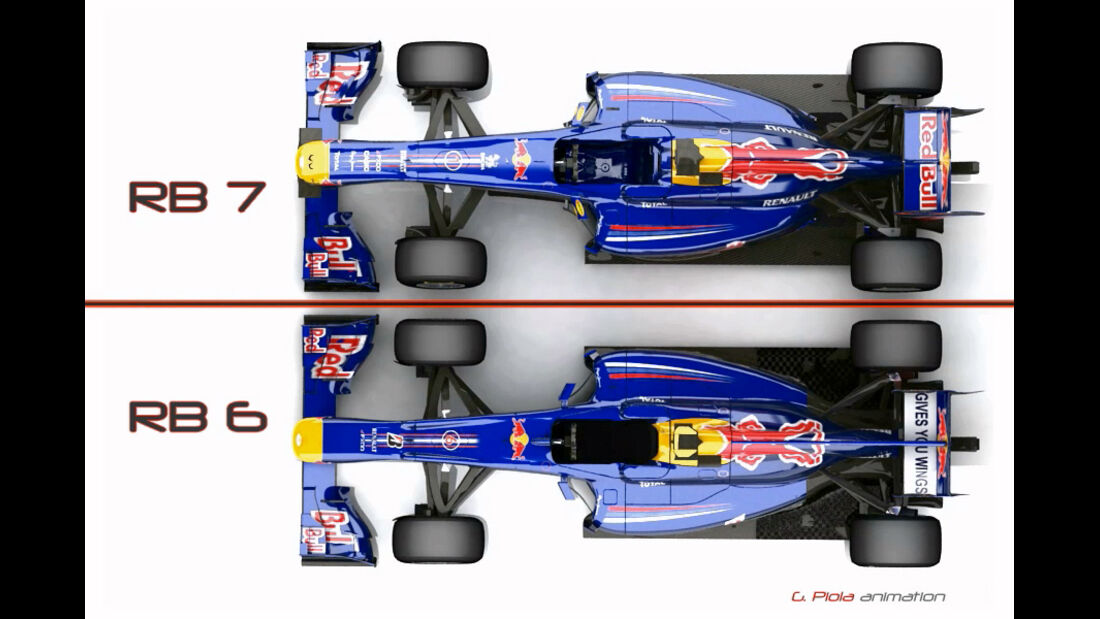 Vergleich Red Bull RB6 vs. RB7