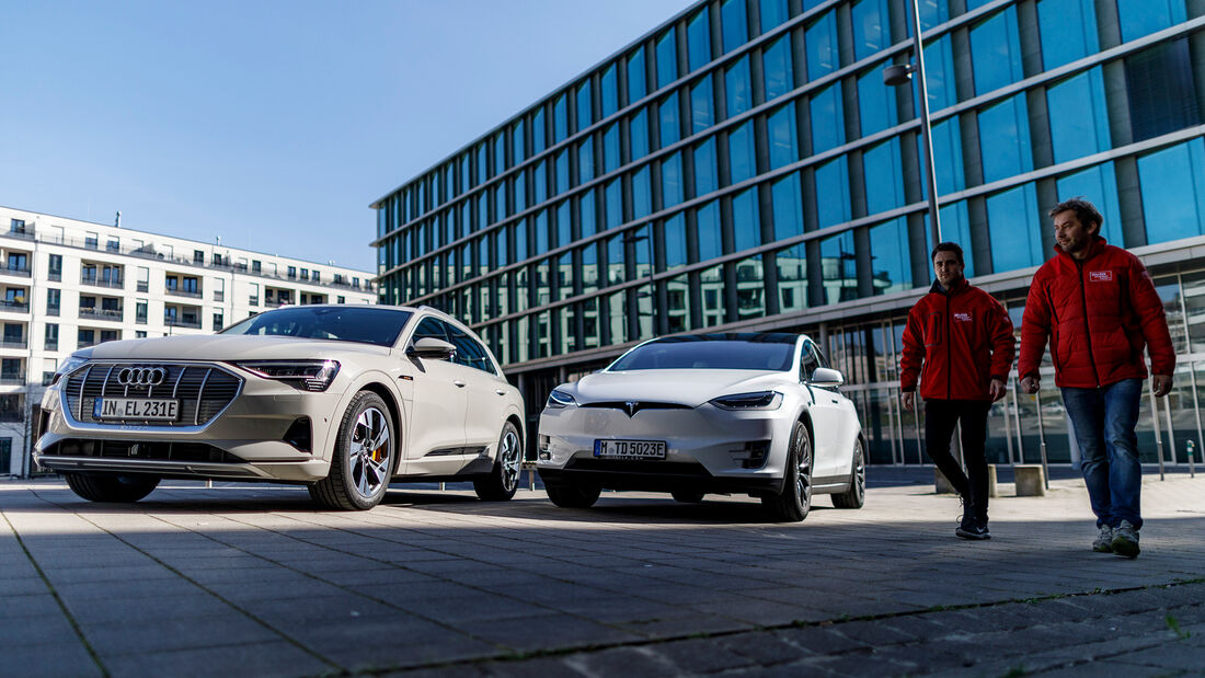 Vergleichstest, Audi e-tron, Tesla Model X, ams0819