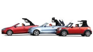 Vergleichstest VW Golf Cabrio, mini Cooper S Cabrio, BMW 1er Cabrio