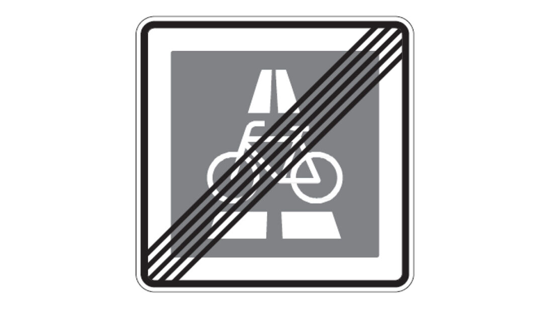 Verkehrszeichen Radschnellweg Ende
