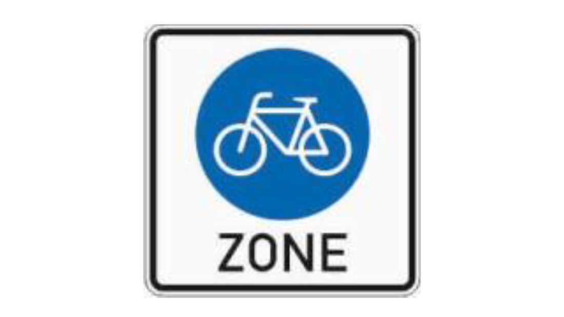 Verkehrszeichen Radzone 