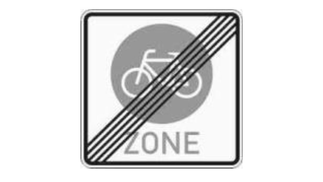 Verkehrszeichen Radzone Ende