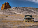 Verrotteter Pick-up Berge Wald Wyoming