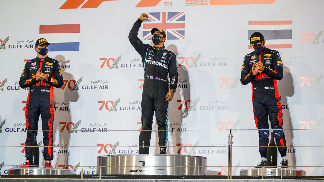 Verstappen - Hamilton - Albon - GP Bahrain 2020 - Sakhir - Rennen 