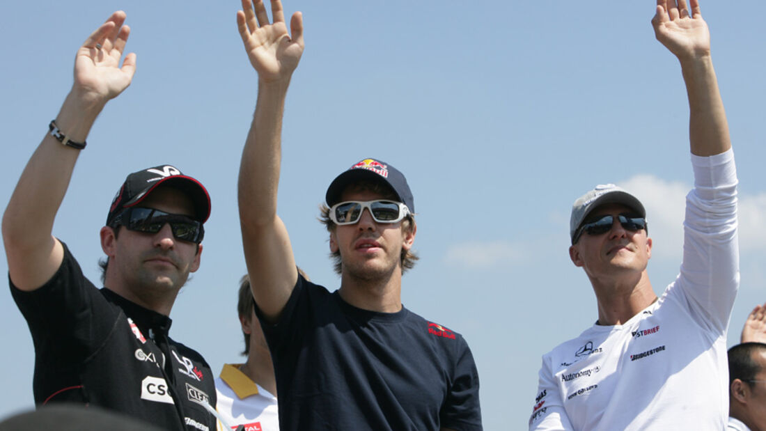 Vettel, Glock und Schumacher