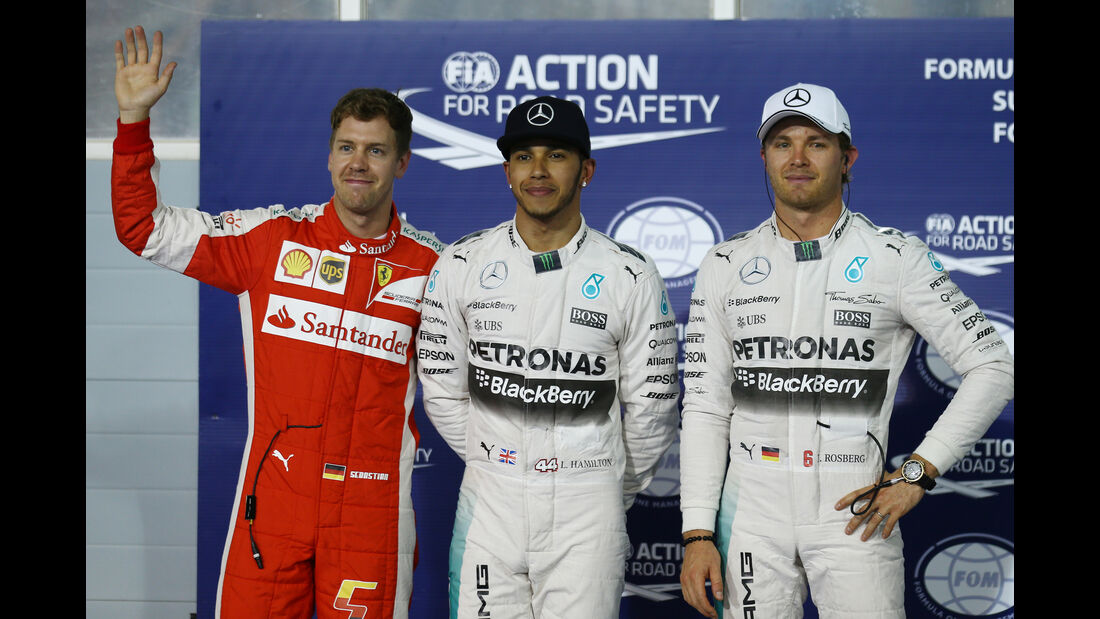 Vettel, Hamilton & Rosberg - Formel 1 - GP Bahrain - 18. April 2015