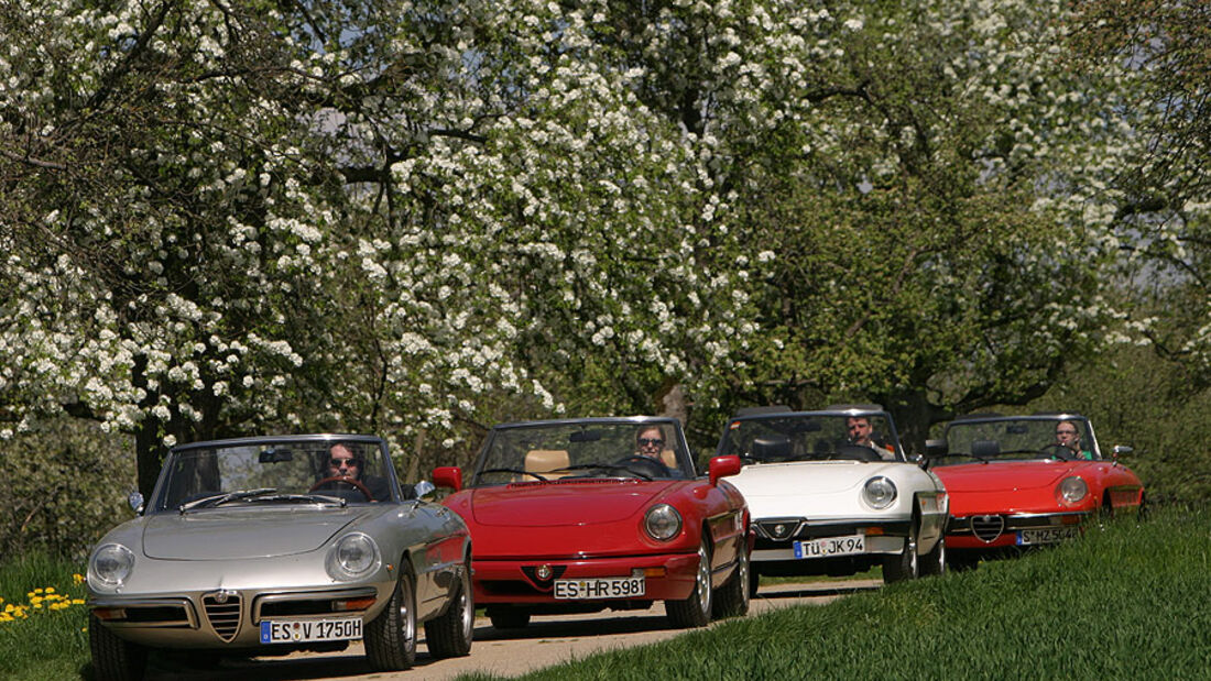 Vier Generationen Alfa Spider