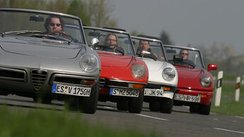 Vier Generationen Alfa Spider