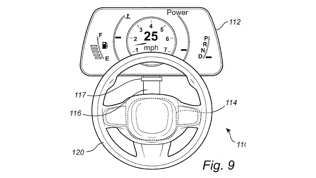 Volvo Patent verschiebbares Lenkrad