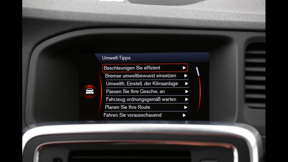 Volvo V60 D6 AWD, Display, Umwelttipps