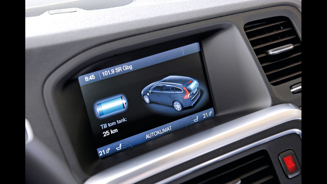 Volvo V60 Plug-in-Hybrid, Bildschirm, Ladezustand
