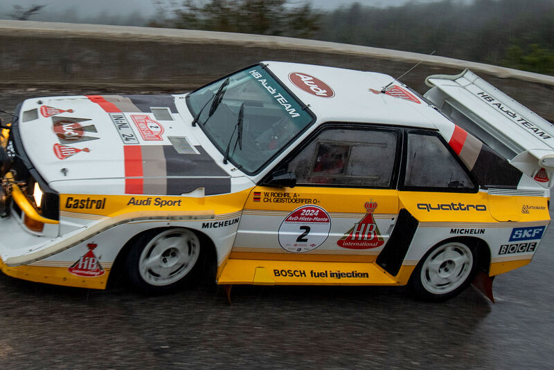 Walter Röhrl  Audi Quattro S1 E2 (1986) Histo Monte (2024) Seitenansicht