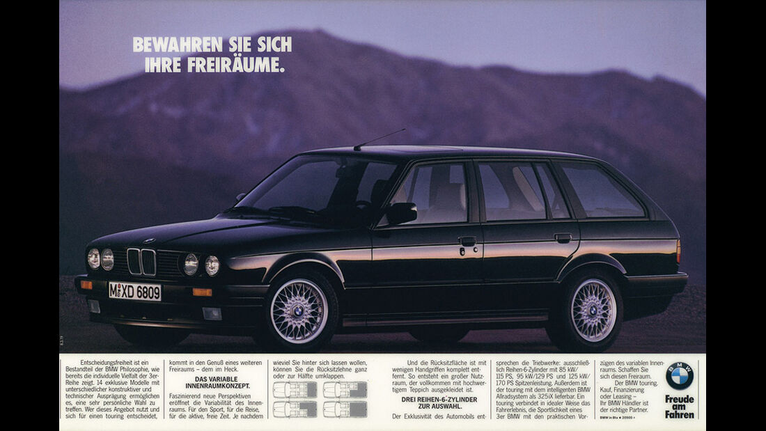 Werbeanzeige - BMW 3er Touring - E30 - Seitenansicht