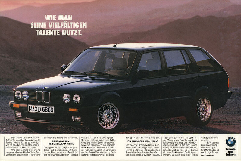 Werbeanzeige - BMW 3er Touring - E30 - Seitenansicht
